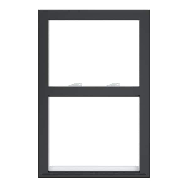 23.5 in. x 35.5 in. 60 Series Black Exterior and White Interior Single Hung Vinyl Window