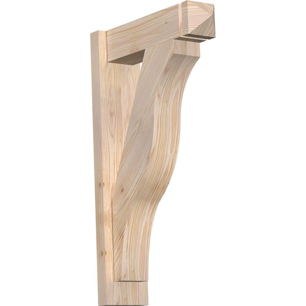 Ekena Millwork 6 in. x 30 in. x 18 in. Douglas Fir Fuston Arts and Crafts Smooth Outlooker