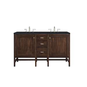 Addison 60 in. W x 23.5 in.D x 35.5 in. H Double Bath Vanity in Mid Century Acacia w/ Quartz Top in Charcoal Soapstone