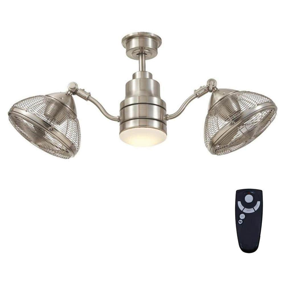 Home Decorators Collection Pendersen 42 in. Integrated LED Indoor/Outdoor  Brushed Nickel Ceiling Fan with Light Kit and Remote Control AM348-BN - The  