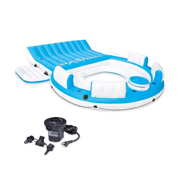 Intex Relaxation Island Raft And AC Electric Air Pump 56299CA Plus 66619E