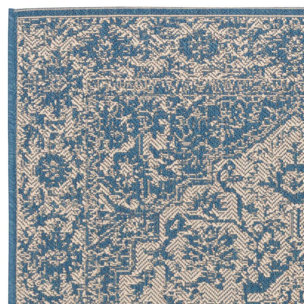 Valene Easy-Care Blue Synthetic 4' x 6' Outdoor Rug