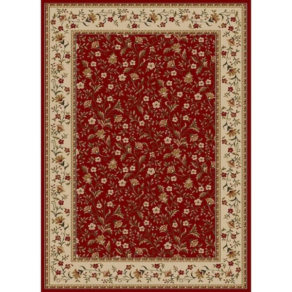 Como Red 3 ft. x 5 ft. Traditional Floral Area Rug
