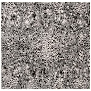 Lurex Black/Light Gray 7 ft. x 7 ft. Square Abstract Area Rug