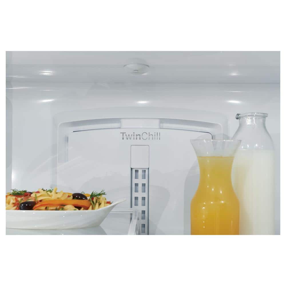 Matte White Smart French Door Refrigerator with Ice Maker