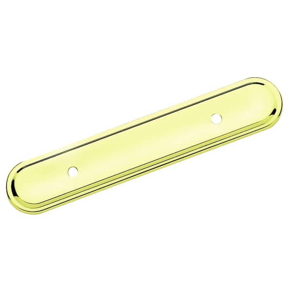Amerock Allison Value 3 in (76 mm) Center-to-Center Polished Brass Cabinet Pull Backplate