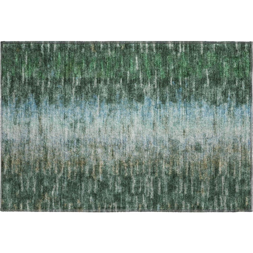 Mayfield Premium Machine Washable Abstract AMF2318 Emerald 3 ft. x 4 ft. Area Rug price history on PriceWatchPro