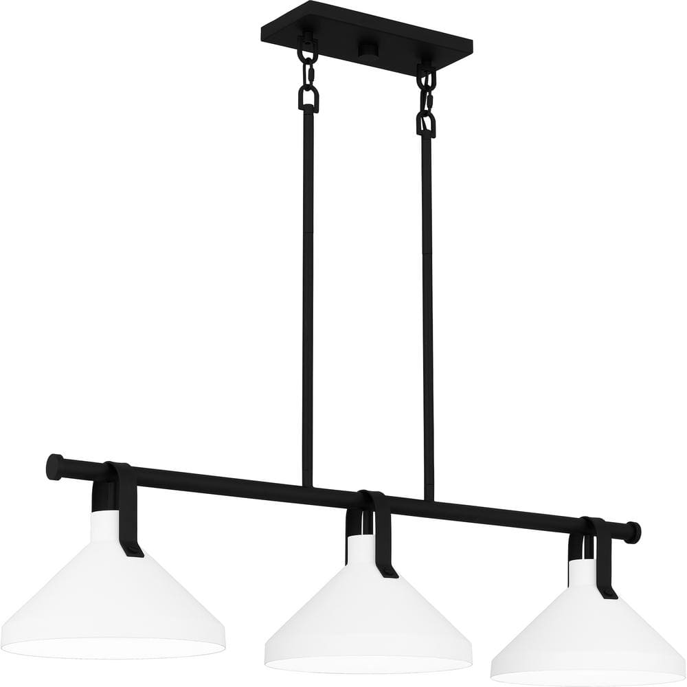 Quoizel Brink 3 light Matte Black Chandelier BIK338MBK - The Home Depot