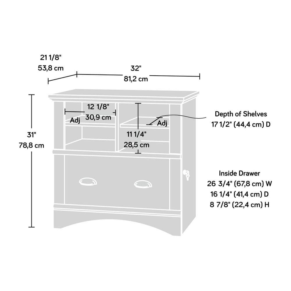 Curado Cherry Lockable Lateral Filing Cabinet with Shelves