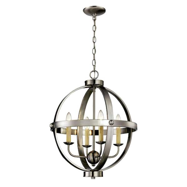 Bel Air Lighting 4-Light Brushed Nickel Pendant