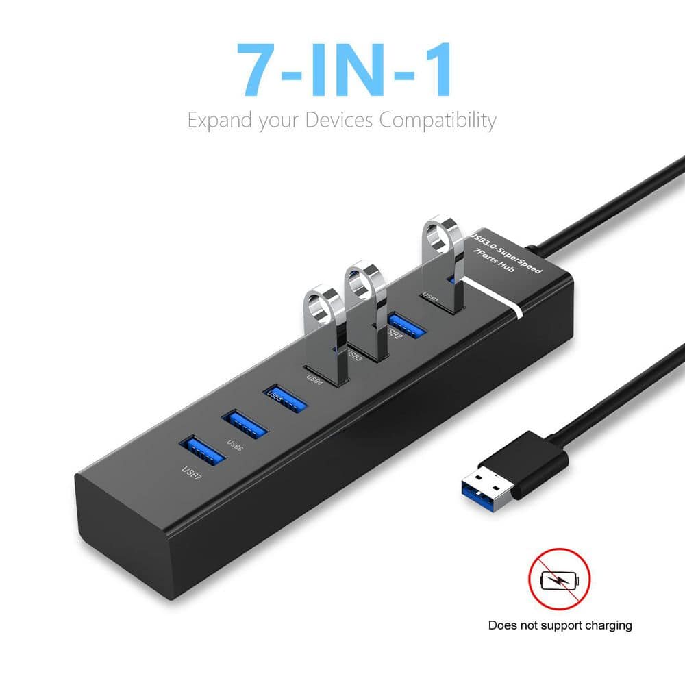 7-Port USB 3.0 Hub with 3.3 ft. Cable