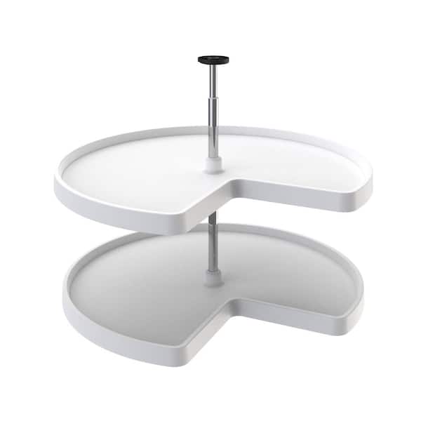 Rev-A-Shelf 2.25 in. H x 32 in. W x 32 in. D White Value Line Kidney Shape Lazy Susan Set