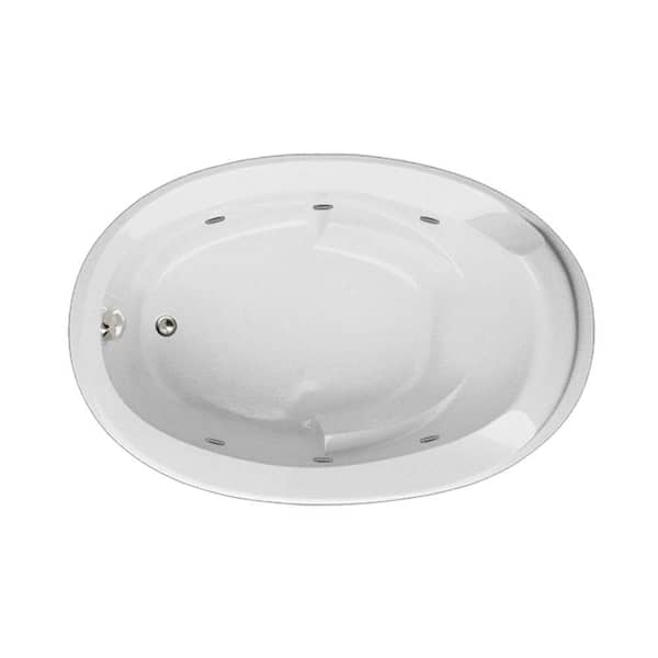 Hydro Systems Hartford 60 in. Acrylic Oval Drop-in Whirlpool and Air Bath Bathtub in White