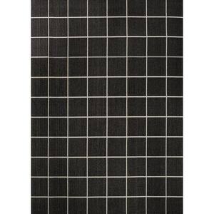 Grid Modern Black/Cream 3 ft. x 5 ft. Squares Indoor/Outdoor Area Rug