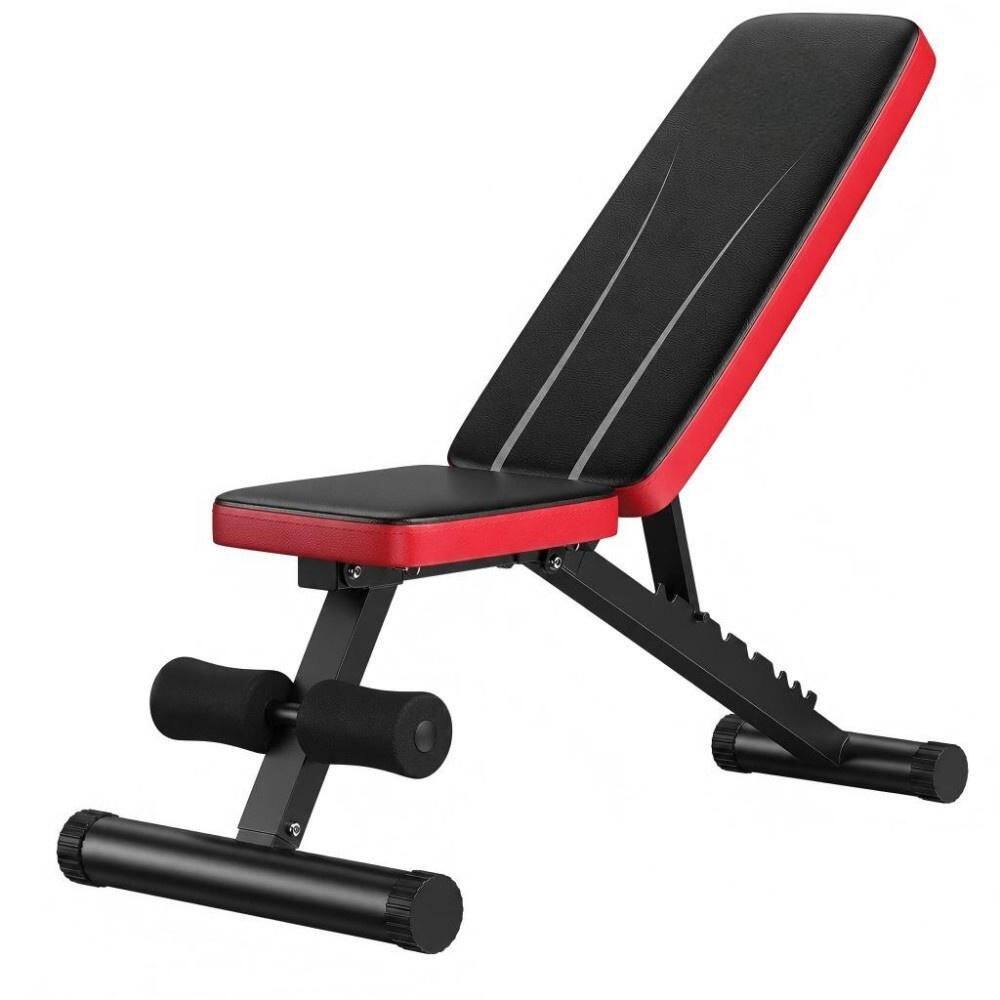 Foldable XL Strength Training Tool Home Gym Bench Station, Adjustable Weight Bench, Black, Multi-Angle Full Body Workout