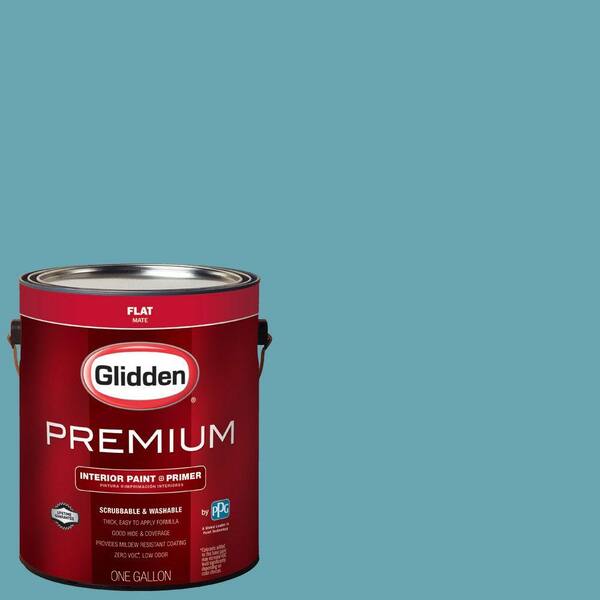Glidden Premium 1 gal. #HDGB34 Deepest Aqua Satin Interior Paint with Primer