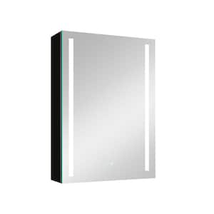 20 in. W x 30 in. H Rectangular Aluminum Medicine Cabinet with Mirror and Touch Sensor LED Dimmable Light