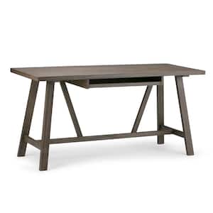 Dylan Solid Wood Industrial 60 in. Wide Writing Office Desk in Driftwood