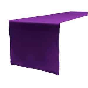 14 in. x 108 in. Purple Polyester Poplin Table Runner
