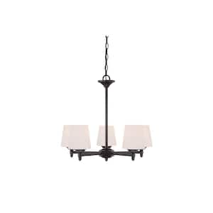 Darcy 5-Light Oil Rubbed Bronze Chandelier with White Opal Glass Shades For Dining Rooms