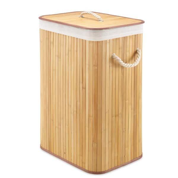 Whitmor Rectangular Bamboo Hamper with Rope Handles