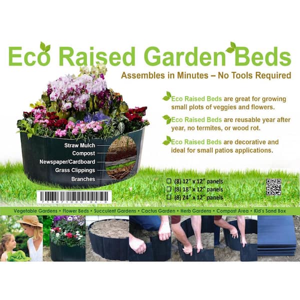 Century Products 12 in. Black Polyethylene Eco Raised Garden Bed