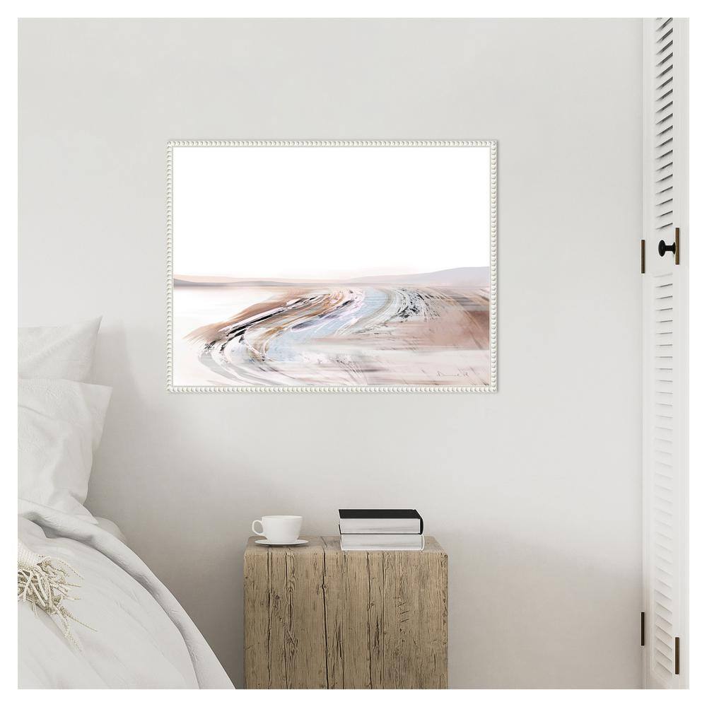 Large White and Beige Abstract Canvas Framed Wall Art