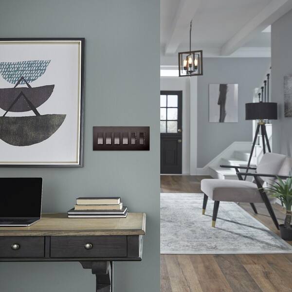 radiant 6-Gang 6-Decorator Rocker Screwless Wall Plate, Dark Bronze (1-Pack)