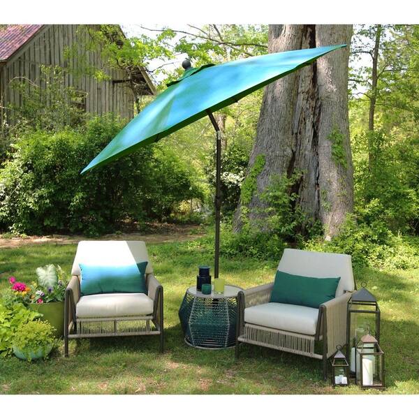 AE Outdoor Linear 5-Piece Patio Deep Seating Set with Sunbrella Peacock Blue Cushions