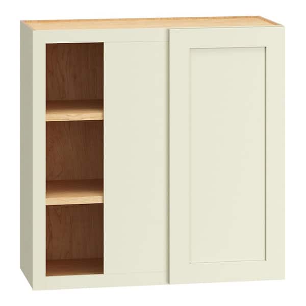 QuickShip Cottage 30 in. W x 12 in. D x 30 in. H Assembled Plywood Shaker Wall Corner Blind Kitchen Cabinet in Starlight