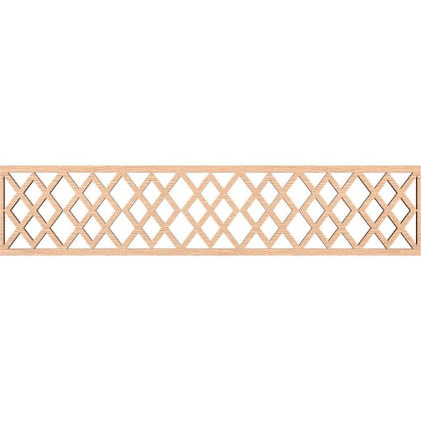 Ekena Millwork Hadley Fretwork 0.375 in. D x 46.75 in. W x 10 in. L Red Oak Wood Panel Moulding