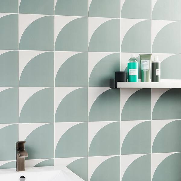Ivy Hill Tile Tori Crescent Green 8 in. x 0.47 in. Matte