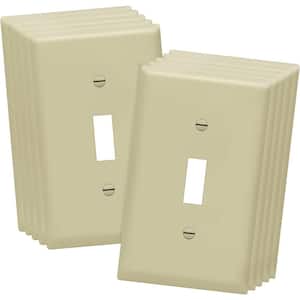 1-Gang Ivory Toggle Switch Polycarbonate Plastic Wall Plate (10-Pack)
