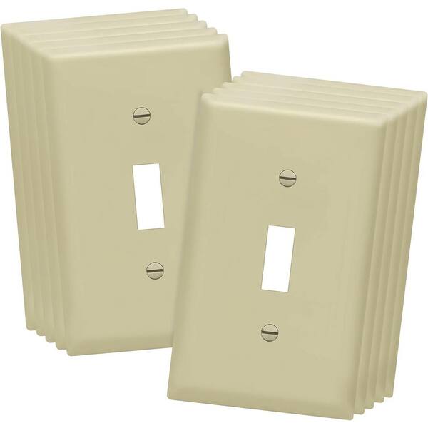 Etokfoks 1-Gang Ivory Toggle Switch Polycarbonate Plastic Wall Plate (10-Pack)