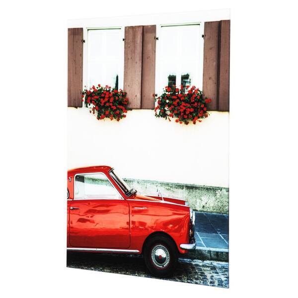 Blown glass Christmas ornament, red Mini Cooper