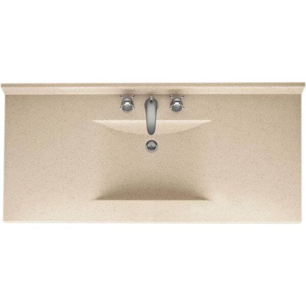 Swan Contour 43 in. W x 22 in. D Solid Surface Vanity Top with Sink in Bermuda Sand