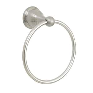 Ivie Wall Mounted Single Post Towel Ring in Brushed Nickel Finish