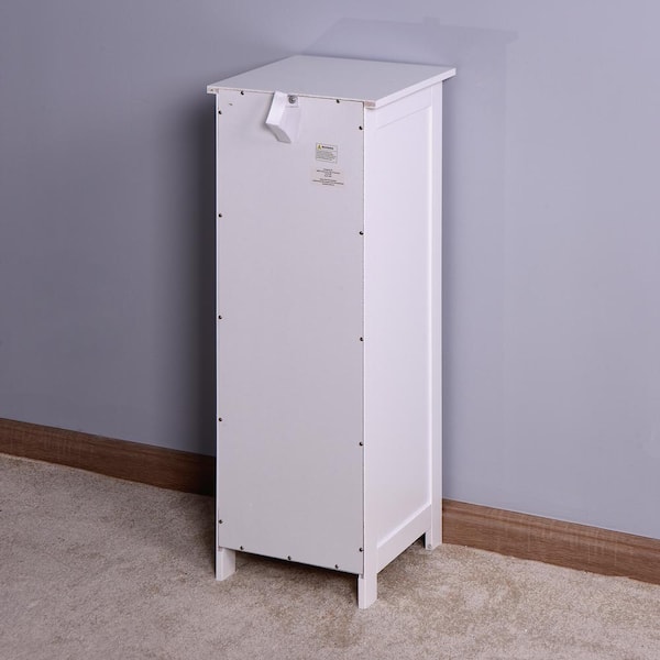 Humphery 11.8'' W x 32.5'' H x 11.8'' D 4-Drawer Free-standing Bathroom  Linen Cabinet, White