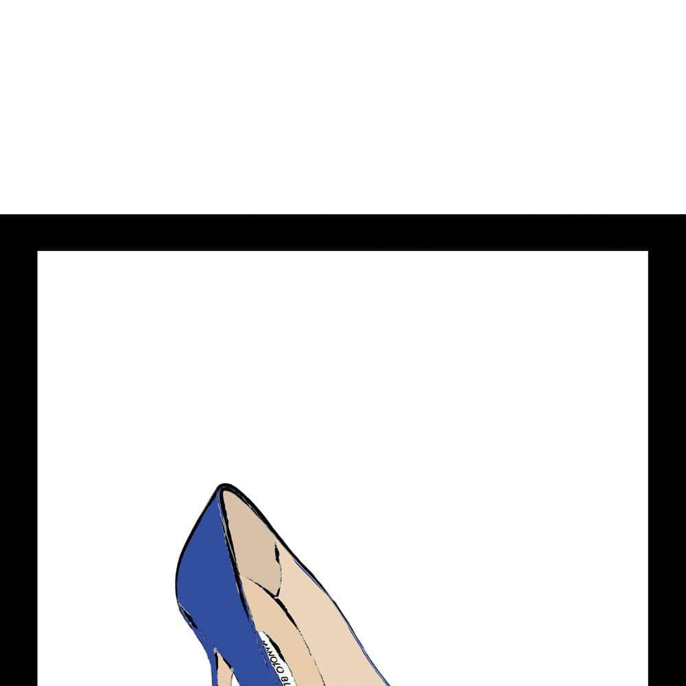 Blue and Beige Abstract Pump Heel 14x18 Framed Print