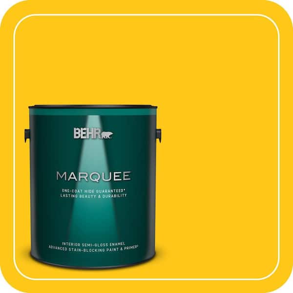 BEHR MARQUEE 1 gal. #P300-7 Unmellow Yellow Semi-Gloss Enamel Interior Paint & Primer