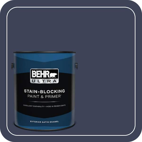 BEHR ULTRA 1 gal. #T16-10 Blue Vortex Satin Enamel Exterior Paint & Primer