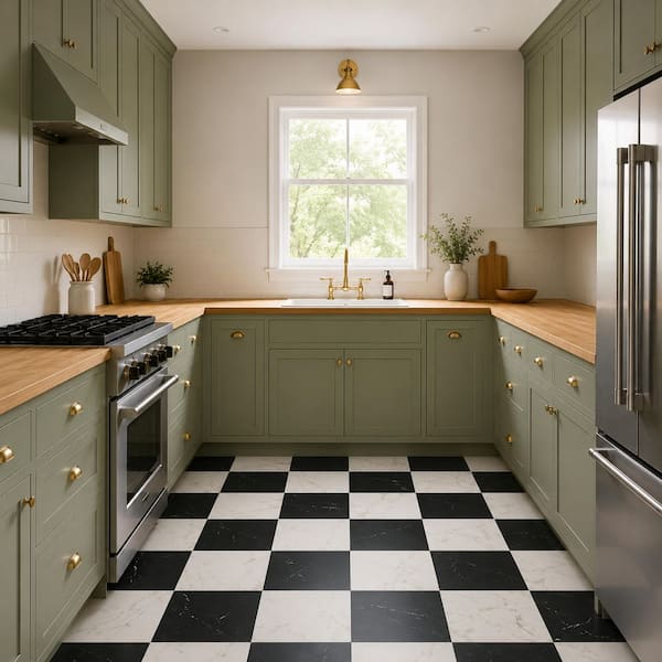 Regency Black and White 12 in. x 12 in. Matte Glazed Porcelain Floor and Wall Tile Combo (22 sq. ft./2-Cases)