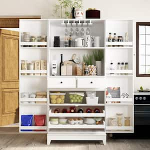 VEVOR Kitchen Pantry Cabinet 60 in. Tall Food Pantry Storage Cabinet with 3  Shelves(2 Adjustable) Freestanding Storage Cabinet MZDKCWJ12DX24DLQCV0 -  The Home Depot