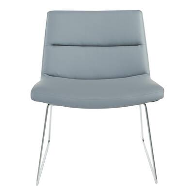 Gray Faux Leather with Chrome Sled Base Thompson Chair