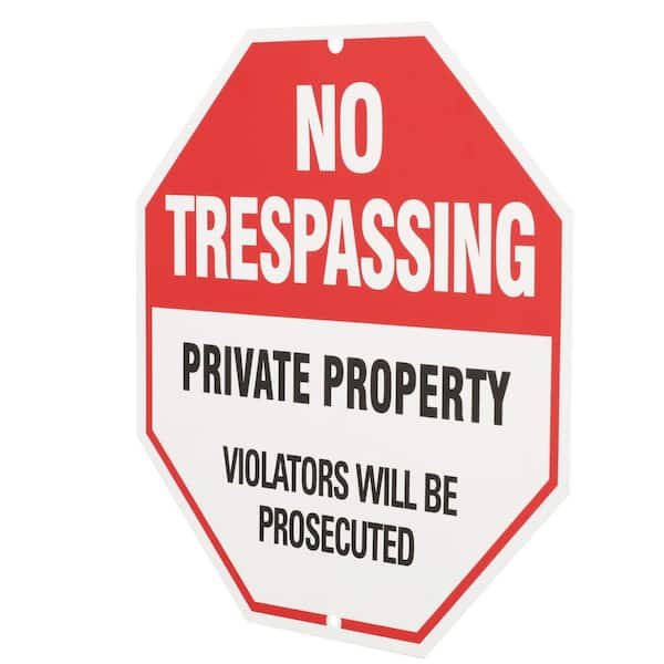 No Trespassing Private Property Sign Large 12" x 18" Aluminum Home and Office 