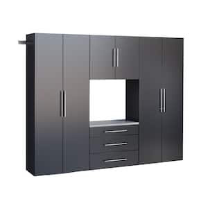 HangUps 90 in. W x 72 in. H x 16 in. D Storage Cabinet Set G in Black (4-Piece)