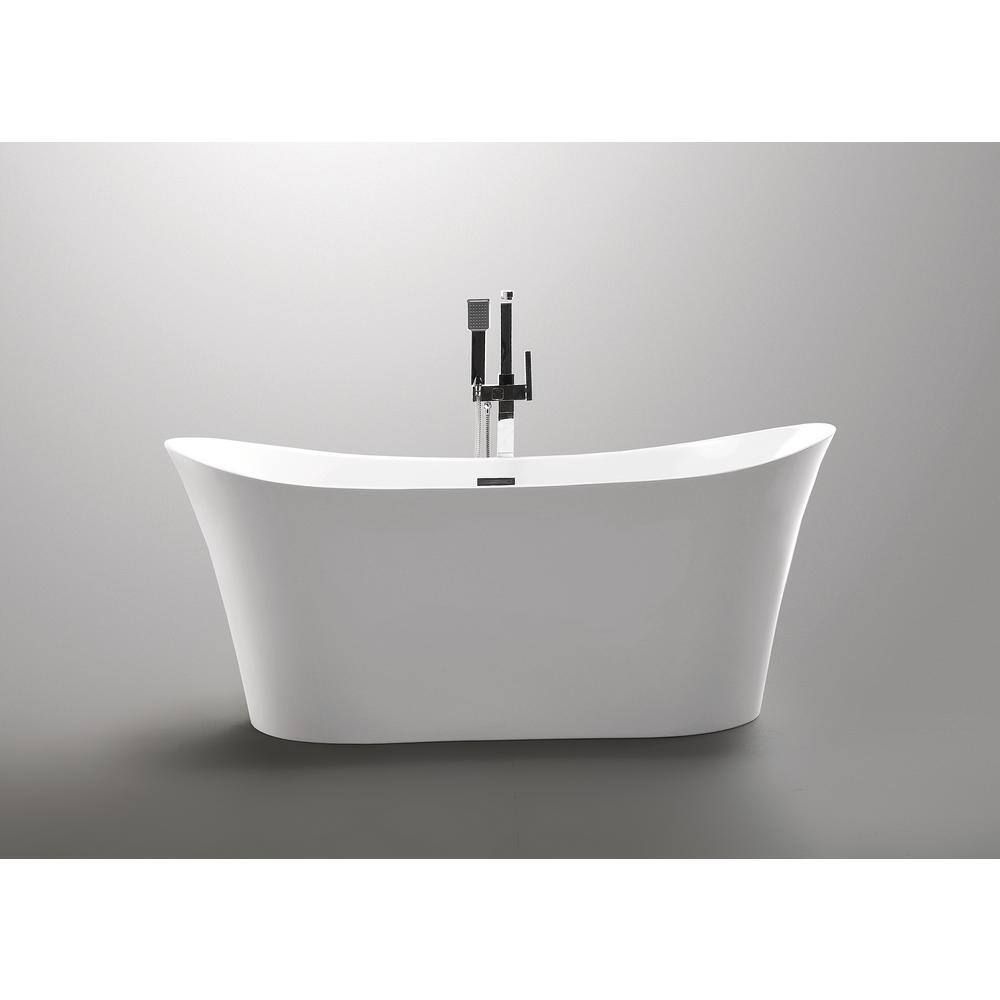 67'' White Freestanding Acrylic Soaking Bathtub