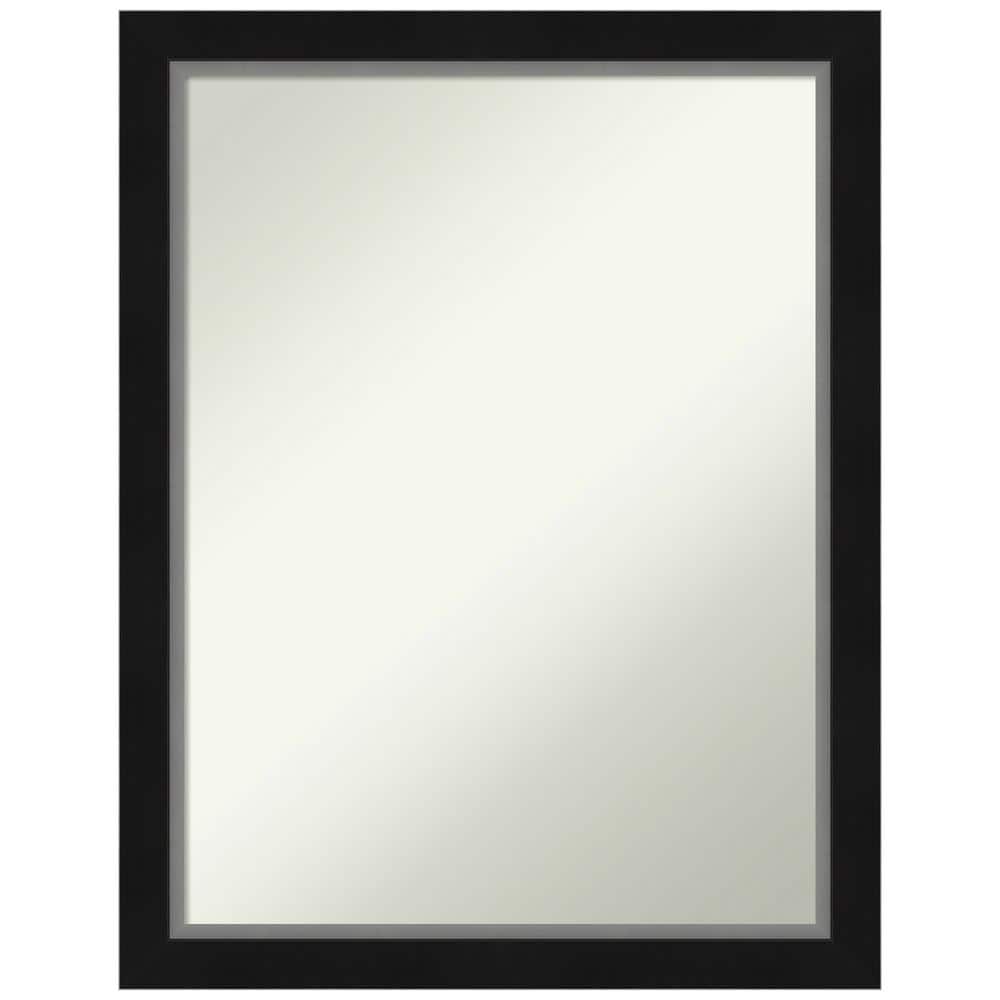 Eva Black Silver Narrow 21 in. H x 27 in. W Framed Non-Beveled Bathroom Vanity Mirror in Black, Silver price history on PriceWatchPro