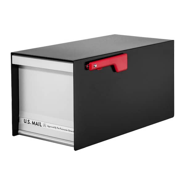 Architectural Mailboxes MailMax Textured Black & Silver, Large, Galvanized Steel & Aluminum, Post-Mount Mailbox