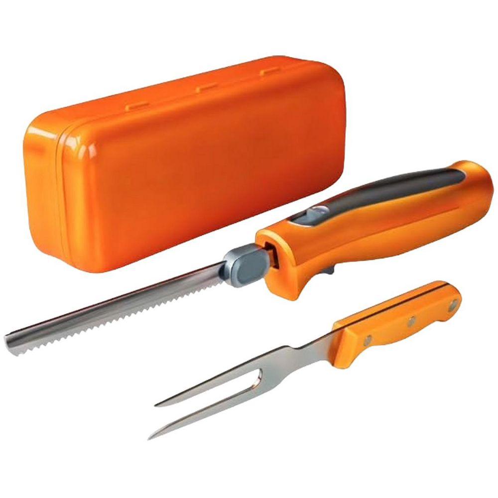 10.8 in. Stainless Steel Electric Carving Knife with Non-Slip Handle and Safety Lock for Meat Bread Fish Foods